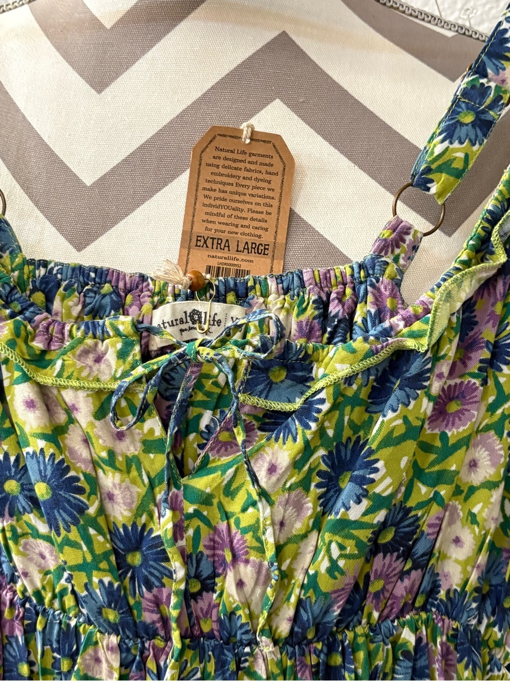 NATURAL LIFE Blue & Green Floral Maxi Dress - Picture 4 of 4